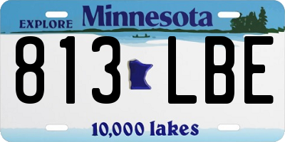 MN license plate 813LBE