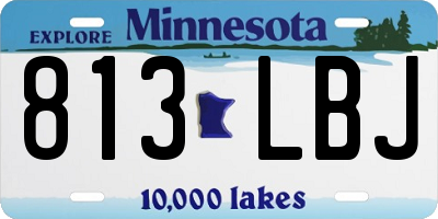 MN license plate 813LBJ