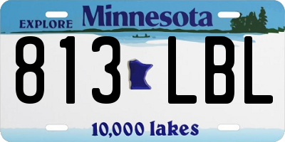 MN license plate 813LBL