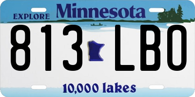 MN license plate 813LBO