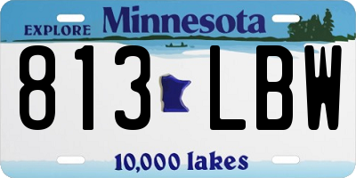 MN license plate 813LBW