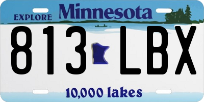 MN license plate 813LBX