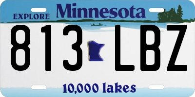 MN license plate 813LBZ