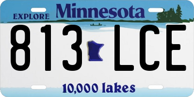 MN license plate 813LCE