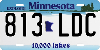 MN license plate 813LDC