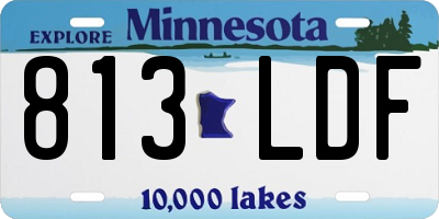MN license plate 813LDF