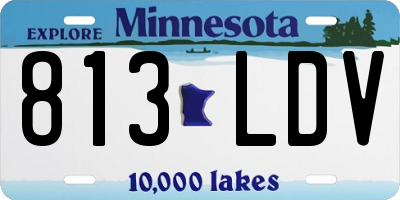 MN license plate 813LDV