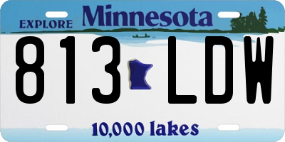 MN license plate 813LDW