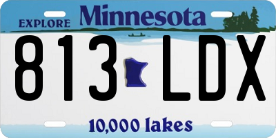 MN license plate 813LDX
