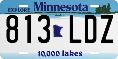 MN license plate 813LDZ