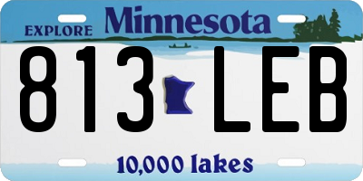 MN license plate 813LEB
