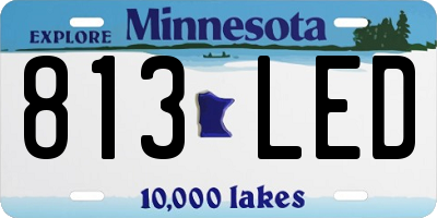 MN license plate 813LED