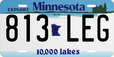 MN license plate 813LEG