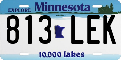 MN license plate 813LEK
