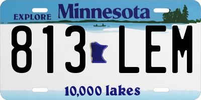 MN license plate 813LEM