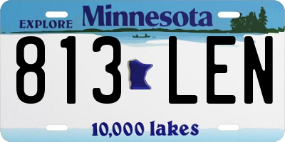 MN license plate 813LEN