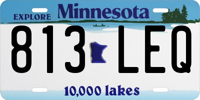 MN license plate 813LEQ