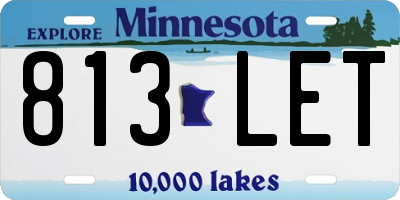 MN license plate 813LET