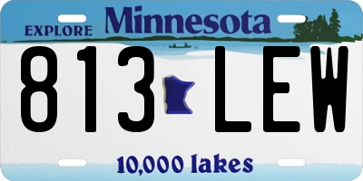 MN license plate 813LEW