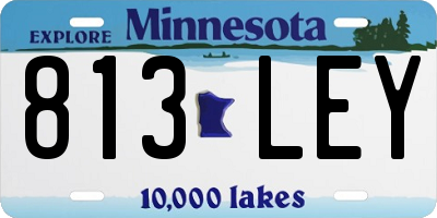 MN license plate 813LEY