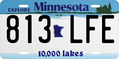 MN license plate 813LFE