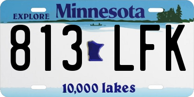 MN license plate 813LFK