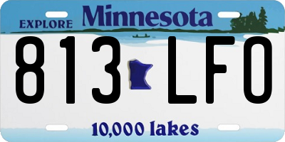 MN license plate 813LFO
