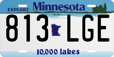 MN license plate 813LGE
