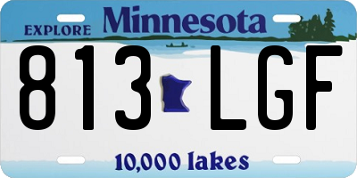 MN license plate 813LGF