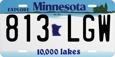 MN license plate 813LGW