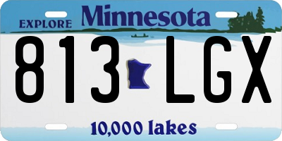 MN license plate 813LGX