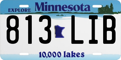 MN license plate 813LIB