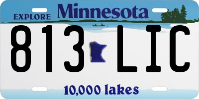 MN license plate 813LIC