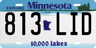 MN license plate 813LID