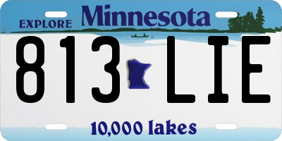 MN license plate 813LIE