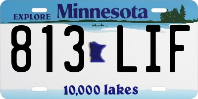 MN license plate 813LIF