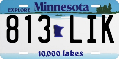 MN license plate 813LIK