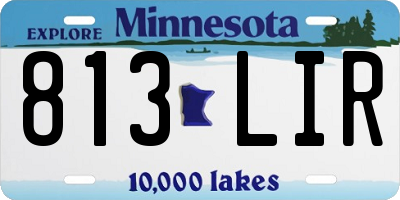 MN license plate 813LIR
