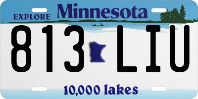 MN license plate 813LIU