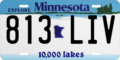 MN license plate 813LIV