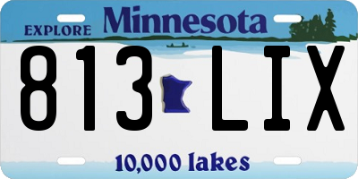 MN license plate 813LIX