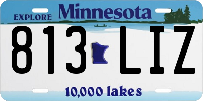 MN license plate 813LIZ