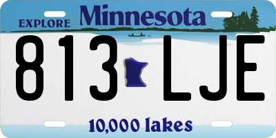 MN license plate 813LJE