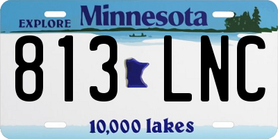 MN license plate 813LNC