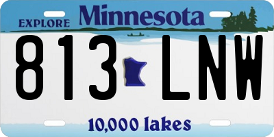 MN license plate 813LNW