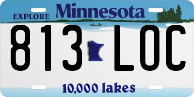 MN license plate 813LOC