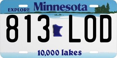 MN license plate 813LOD