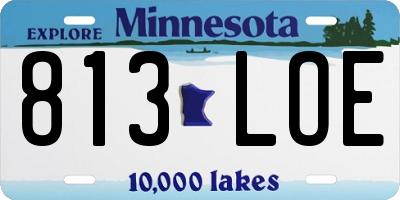 MN license plate 813LOE