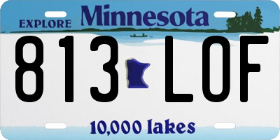MN license plate 813LOF