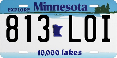 MN license plate 813LOI